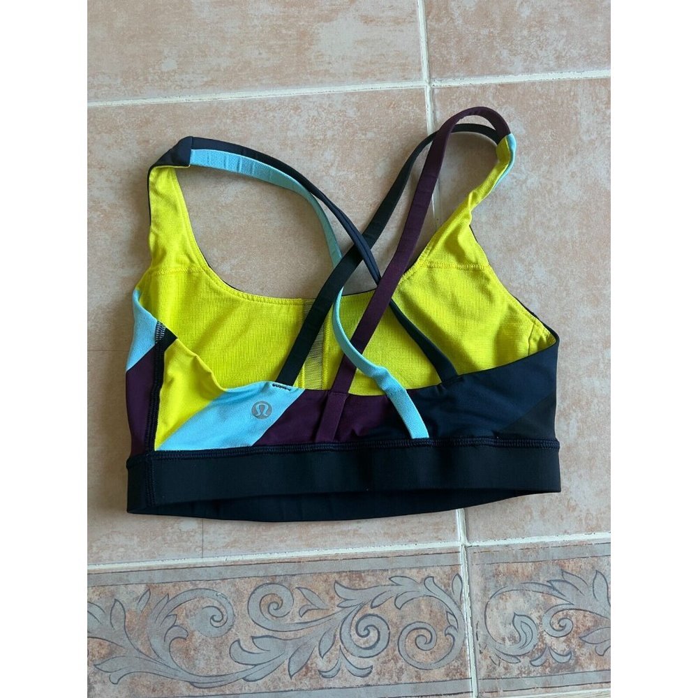 Lululemon Athletica Multi‎ Diagonal Stripe Energy Bra Size S​